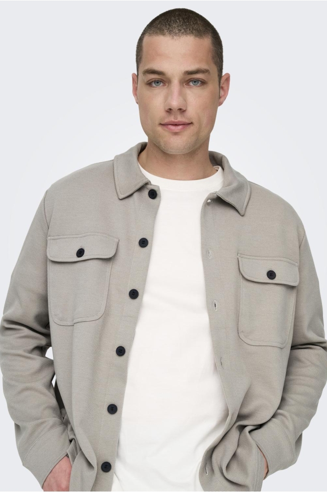 ONSNEWKODYL OVERSHIRT SWEAT NOOS 22021279 Vintage Khaki Pattern